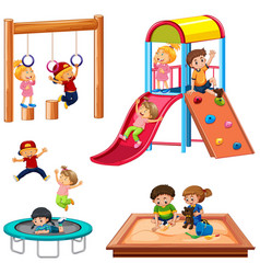 Children in playground scene Royalty Free Vector Image