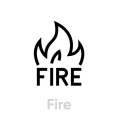 Flame icon line fire symbol Royalty Free Vector Image