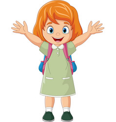 Cartoon school children with backpacks Royalty Free Vector