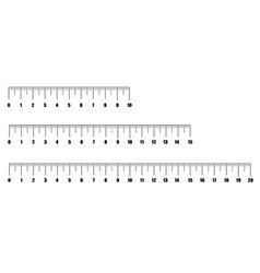 Ruler inch set vertical scale for an Royalty Free Vector