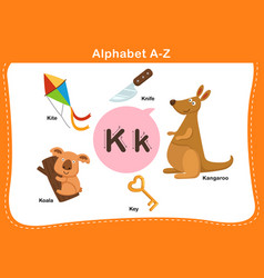 Alphabet letter k-king l-log Royalty Free Vector Image