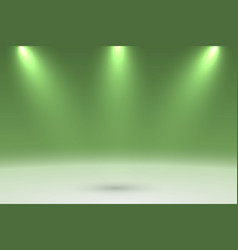 Studio room green lihjt background with lighting Vector Image