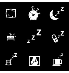 Black sleep icon set Royalty Free Vector Image