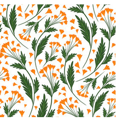 Seamless pattern with calendula flowers on stems Vector Image