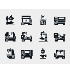 Machine tool icons set Royalty Free Vector Image