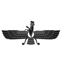 Ancient sumerian symbol faravahar Royalty Free Vector Image