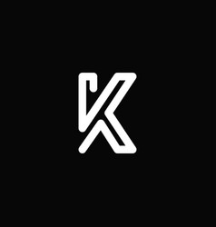 Minimalist letter k outline or monogram white Vector Image