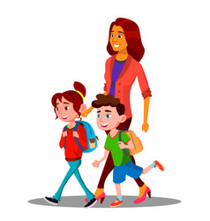 Schoolchildren going to school Royalty Free Vector Image