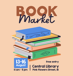 Design advertising poster for book fair Royalty Free Vector