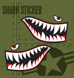 Flying tiger shark mouth sticker vinyl 10 Vector Image