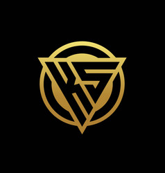 Ks logo letter monogram with triangle shape Vector Image