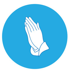 Praying hands black simple icon Royalty Free Vector Image