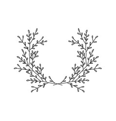 Hand drawn floral wreath on white background Vector Image