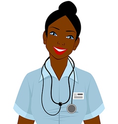 Black female doctor Royalty Free Vector Image - VectorStock