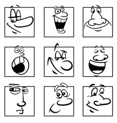 Character face cartoon Royalty Free Vector Image