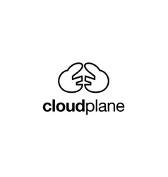 Silhouette of flying plane in the cloud Template Vector Image