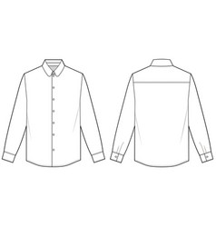 Long sleeve shirts fashion flat sketch template11 Vector Image