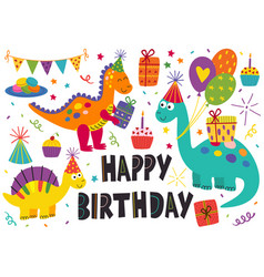 Cute cartoon dinosaurs Royalty Free Vector Image