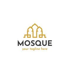 Mosque logo template design emblem design Vector Image