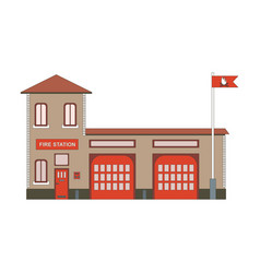 Fire station building Royalty Free Vector Image