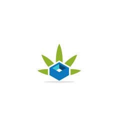 Leaf box cube cardboard logo Royalty Free Vector Image