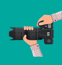 Photo camera top view isolated black icon Vector Image