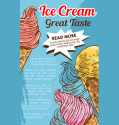 3d ice cream cafe shop posters banners Royalty Free Vector