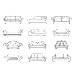 Sofa icon set Royalty Free Vector Image - VectorStock