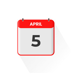 5th april calendar icon april 5 calendar date Vector Image