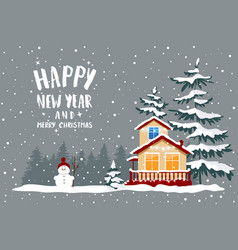 House winter Royalty Free Vector Image - VectorStock