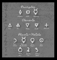 Alchemy element scheme Royalty Free Vector Image