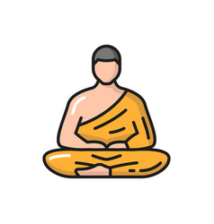 Buddha sitting on lotus flower character design Vector Image