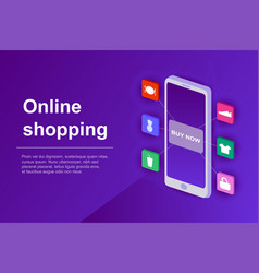 Isometric shopping online shop market delivery Vector Image