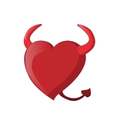 Heart with horns and tail like Royalty Free Vector Image