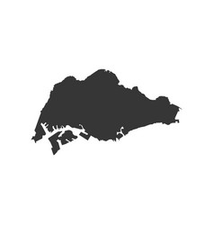 Singapore map silhouette Royalty Free Vector Image