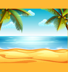 Beautiful sunset view background in the beach Vector Image