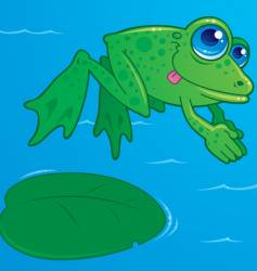 Frog In A Pond Royalty Free Vector Image - Vectorstock