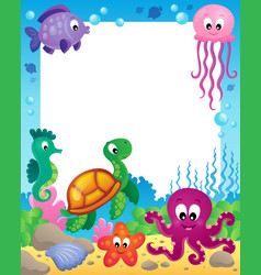 Cute marine animals collection 3 Royalty Free Vector Image