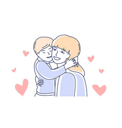 Son Hugging His Mother Royalty Free Vector Image