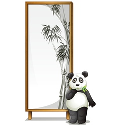 Cartoon panda bamboo forest Royalty Free Vector Image