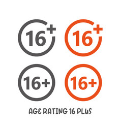 Age Rating 18 Plus Movie Icon Under 18 Years Sign Vector Image