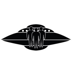 Ufo flying spaceship isolated on white Royalty Free Vector