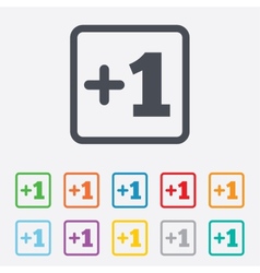 Plus one sign add one symbol Royalty Free Vector Image