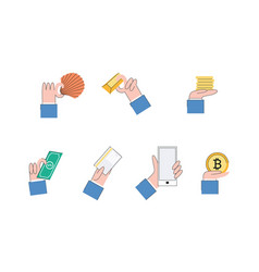 Money Evolution Concept From Barter Bitcoin Vector Image Money Evolution Concept From Barter Bitcoin Vector Image