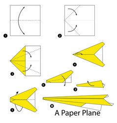 Origami Instructions Plane Vector Images 13