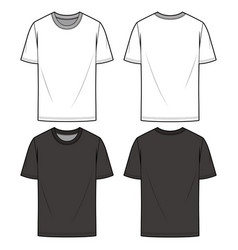 Overfit tee fashion flat sketch template Vector Image