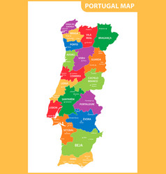 Portugal Map With Regions 153659 Vector Art at Vecteezy