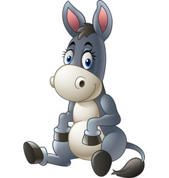 Cute baby donkey cartoon Royalty Free Vector Image