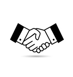 Black bargain handshake icon vector ...