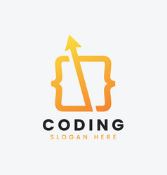 Modern computer programming coding logo design Vector Image